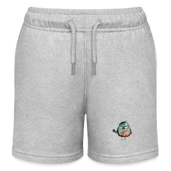 Wütender Vogel Aquarell handgemalter Vogel Spatz - Kinder Organic Joggingshorts Mini Bolter von Stanley/Stella - Grau meliert - Vorne