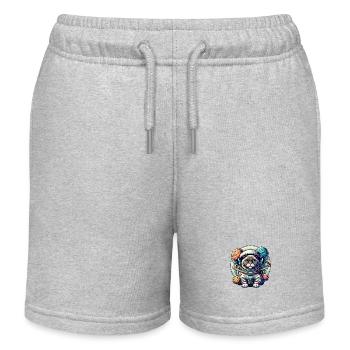 Little cute cat as astronaut spaceman - Kids Organic Sweat Shorts by Stanley/Stella - heather grey - Front