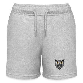 Low Poly Owl – un design moderne pour les petits malins - Short de jogging enfant bio Stanley/Stella - gris chiné - Devant