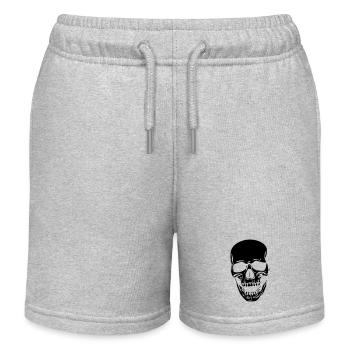 Schädel in Vintage Optik - Kinder Organic Joggingshorts Mini Bolter von Stanley/Stella - Grau meliert - Vorne