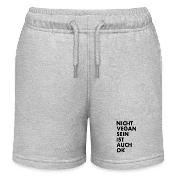 Nicht vegan sein ist auch ok - Kinder Organic Joggingshorts Mini Bolter von Stanley/Stella - Grau meliert - Vorne