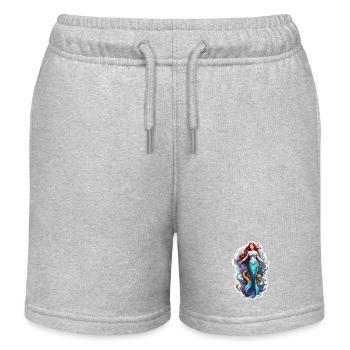 Meerjungfrau / Nixe / Fabelwesen / Flosse / Meer - Kinder Organic Joggingshorts Mini Bolter von Stanley/Stella - Grau meliert - Vorne