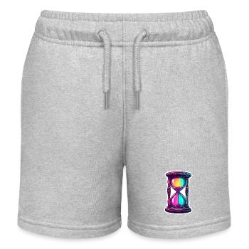 Hourglass / Timepiece / Antique /Grains of Sand / Drain - Kids Organic Sweat Shorts by Stanley/Stella - heather grey - Front