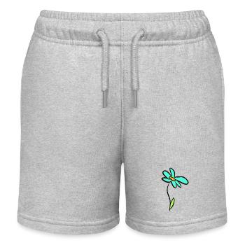 Happy flower illustration handmade - Kids Organic Sweat Shorts by Stanley/Stella - heather grey - Front