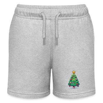 Christmas Tree - Kids Organic Sweat Shorts by Stanley/Stella - heather grey - Front