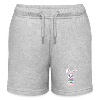Easter bunny with Easter eggs - Kids Organic Sweat Shorts by Stanley/Stella - heather grey - Front