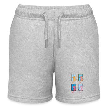 katzen am fenster bunt - Kinder Organic Joggingshorts Mini Bolter von Stanley/Stella - Grau meliert - Vorne