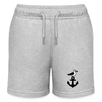 Anker Möwe Hafen - Kinder Organic Joggingshorts Mini Bolter von Stanley/Stella - Grau meliert - Vorne