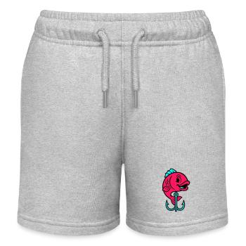 Poisson Hameçon Bande dessinée - Short de jogging enfant bio Stanley/Stella - gris chiné - Devant
