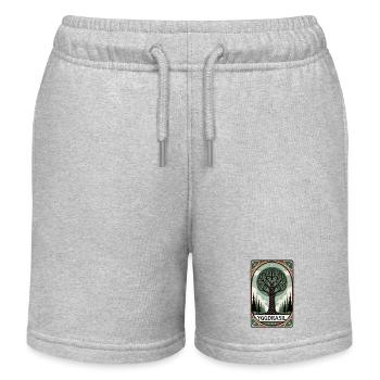 Yggdrasil Norse Tarot Card Style Design - Short de jogging enfant bio Stanley/Stella - gris chiné - Devant