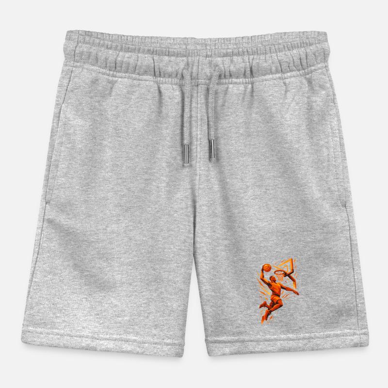 Basketball Slam Dunk Throw Player Dunking Gift Kids Organic Sweat Shorts by Stanley/Stella