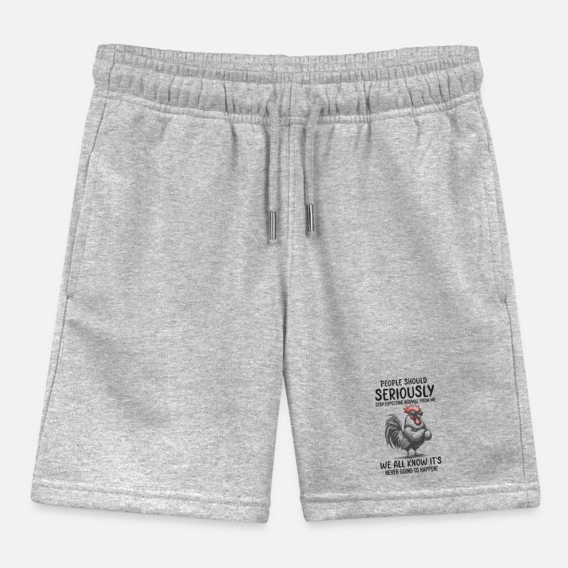 Cool Chicken – Stop Expecting Normal Funny Gift Kids Organic Sweat Shorts by Stanley/Stella