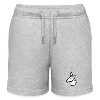 Einhorn - Kinder Organic Joggingshorts Mini Bolter von Stanley/Stella - Grau meliert - Vorne