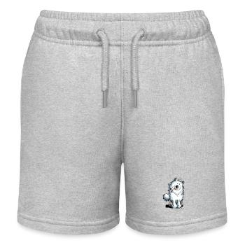 Knuffiger Samojede - Kinder Organic Joggingshorts Mini Bolter von Stanley/Stella - Grau meliert - Vorne