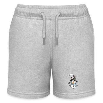 Lustiger Schneemann - Schneemänner - Snow - Kinder Organic Joggingshorts Mini Bolter von Stanley/Stella - Grau meliert - Vorne