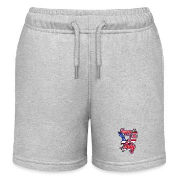 Happy 4th of July - Independence Day - Kinder Organic Joggingshorts Mini Bolter von Stanley/Stella - Grau meliert - Vorne