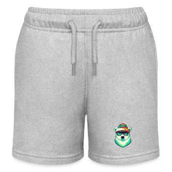 Ours blanc - Short de jogging enfant bio Stanley/Stella - gris chiné - Devant