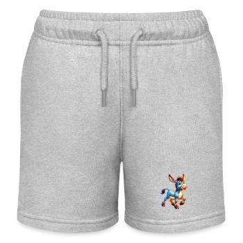 Esel-Maultier - Kinder Organic Joggingshorts Mini Bolter von Stanley/Stella - Grau meliert - Vorne