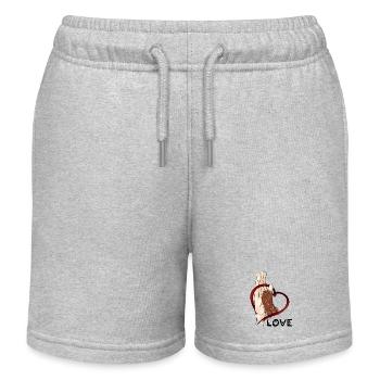 Amour de la patte - Patte brune - Short de jogging enfant bio Stanley/Stella - gris chiné - Devant