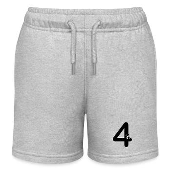 Numéro 4 Anniversaire des enfants Apprendre les mathématiques - Short de jogging enfant bio Stanley/Stella - gris chiné - Devant