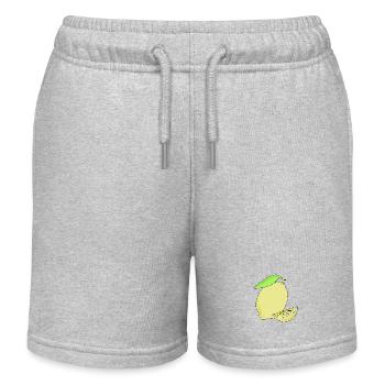 Lemon, yellow - Kids Organic Sweat Shorts by Stanley/Stella - heather grey - Front