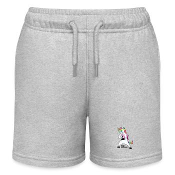 Ravew Unicorns Line Black Logo 18+ - Kids Organic Sweat Shorts by Stanley/Stella - heather grey - Front