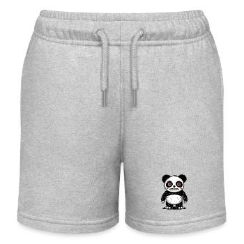 Panda Bear - Kids Organic Sweat Shorts by Stanley/Stella - heather grey - Front