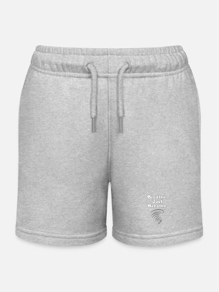 BREATH Durchatmen Selfcare – Self Love Statement - Kinder Organic Joggingshorts Mini Bolter von Stanley/Stella - Grau meliert