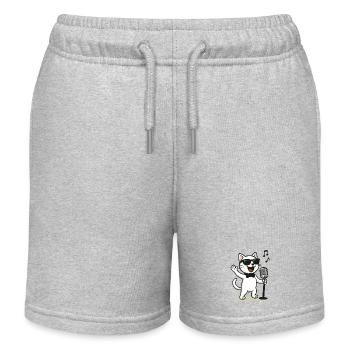 Rock'n'Roll Kitty - Kids Organic Sweat Shorts by Stanley/Stella - heather grey - Front