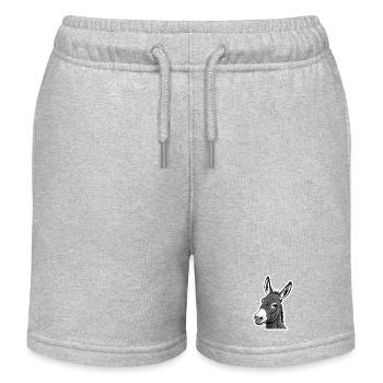 Tête d’âne – Expressive et sympathique - Short de jogging enfant bio Stanley/Stella - gris chiné - Devant