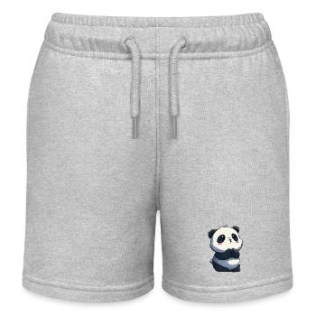 Panda mignon innocent, adorable pour les amoureux - Short de jogging enfant bio Stanley/Stella - gris chiné - Devant