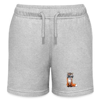 Fox Gamer Cartoon Player Réalité virtuelle - Short de jogging enfant bio Stanley/Stella - gris chiné - Devant