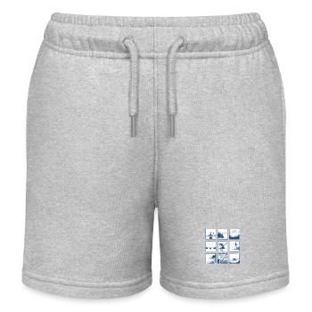Blaues Landschaftsquartett Line Art - Kinder Organic Joggingshorts Mini Bolter von Stanley/Stella - Grau meliert - Vorne