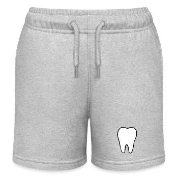 Tooth, Teeth, Dentist - Kids Organic Sweat Shorts by Stanley/Stella - heather grey - Front