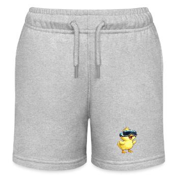 Süße Ente Virtual Reality Gamer Zocker VR Cartoon - Kinder Organic Joggingshorts Mini Bolter von Stanley/Stella - Grau meliert - Vorne