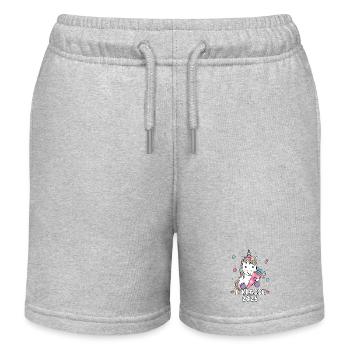 1. Klasse 2026 Einhorn mit Schultüte Mädchen  - Kinder Organic Joggingshorts Mini Bolter von Stanley/Stella - Grau meliert - Vorne