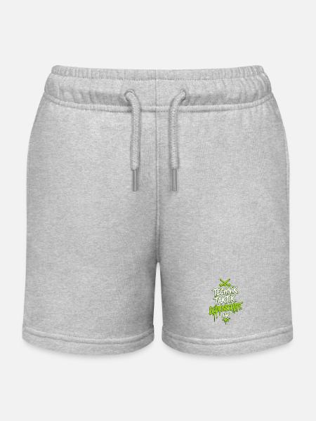 La technologie. Tactiques. La passion. - Short de jogging enfant bio Stanley/Stella - gris chiné