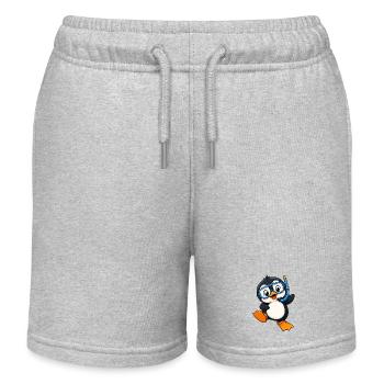 Mignons Penguin Vacances Plongée Eau Mer d’été - Short de jogging enfant bio Stanley/Stella - gris chiné - Devant