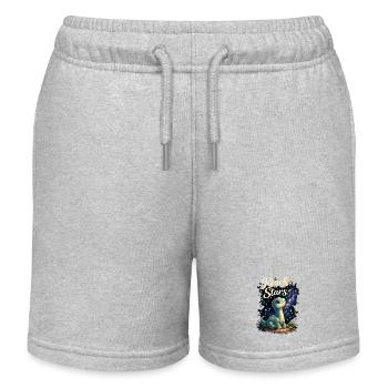 Reach for the Stars – Niedlicher Brachiosaurus - Kinder Organic Joggingshorts Mini Bolter von Stanley/Stella - Grau meliert - Vorne