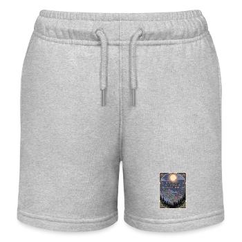 Le cosmos en transformation de la Nuit Lunaire Florale - Short de jogging enfant bio Stanley/Stella - gris chiné - Devant
