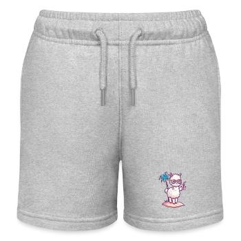 Alpaka Llama Sommer Urlaub - Kinder Organic Joggingshorts Mini Bolter von Stanley/Stella - Grau meliert - Vorne