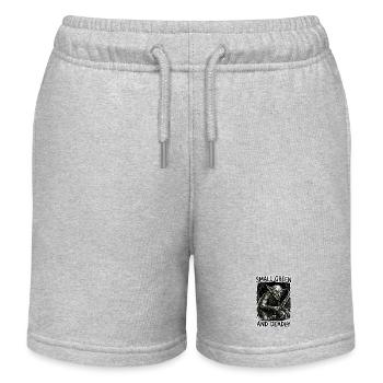 Small Green and Deadly - Goblin Rogue TTRPG Art - Kids Organic Sweat Shorts by Stanley/Stella - heather grey - Front