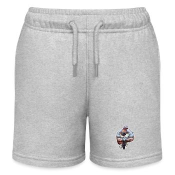Biker Bär Cartoon auf BMX-Rad - Kinder Organic Joggingshorts Mini Bolter von Stanley/Stella - Grau meliert - Vorne