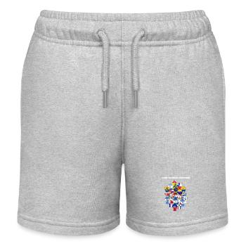 Mosaik der lateinischen Flaggen - Kinder Organic Joggingshorts Mini Bolter von Stanley/Stella - Grau meliert - Vorne