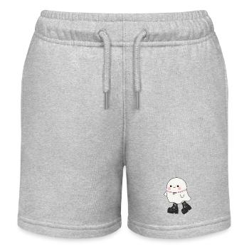 Kawaii Ghost with Platform Boots - Kids Organic Sweat Shorts by Stanley/Stella - heather grey - Front