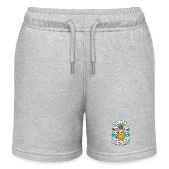 Exuma Bahamas Ananas Schwein - Kinder Organic Joggingshorts Mini Bolter von Stanley/Stella - Grau meliert - Vorne