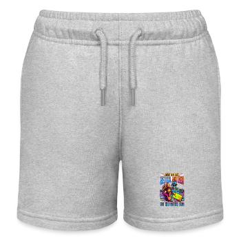 Neon Skelett Zeh Zettel - Kinder Organic Joggingshorts Mini Bolter von Stanley/Stella - Grau meliert - Vorne