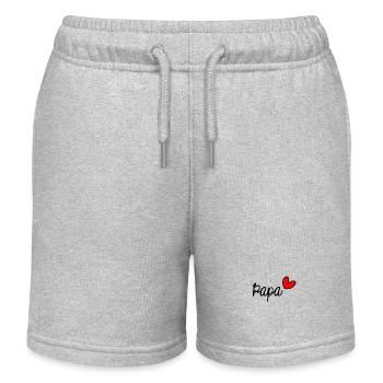 PAPA. VATERTAG. FROHER VATERTAG. ALLES GUTE ZUM GEBURTSTAG. - Kinder Organic Joggingshorts Mini Bolter von Stanley/Stella - Grau meliert - Vorne