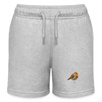 Rotkehlchen Robin - Kinder Organic Joggingshorts Mini Bolter von Stanley/Stella - Grau meliert - Vorne