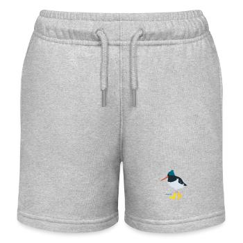 Austernfischer mit Gummistiefeln moin - Kinder Organic Joggingshorts Mini Bolter von Stanley/Stella - Grau meliert - Vorne